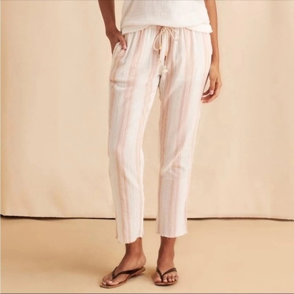 FAHERTY Topanga Pants Maple Serape Striped Lightweight Organic Cotton Size Small - Picture 1 of 10